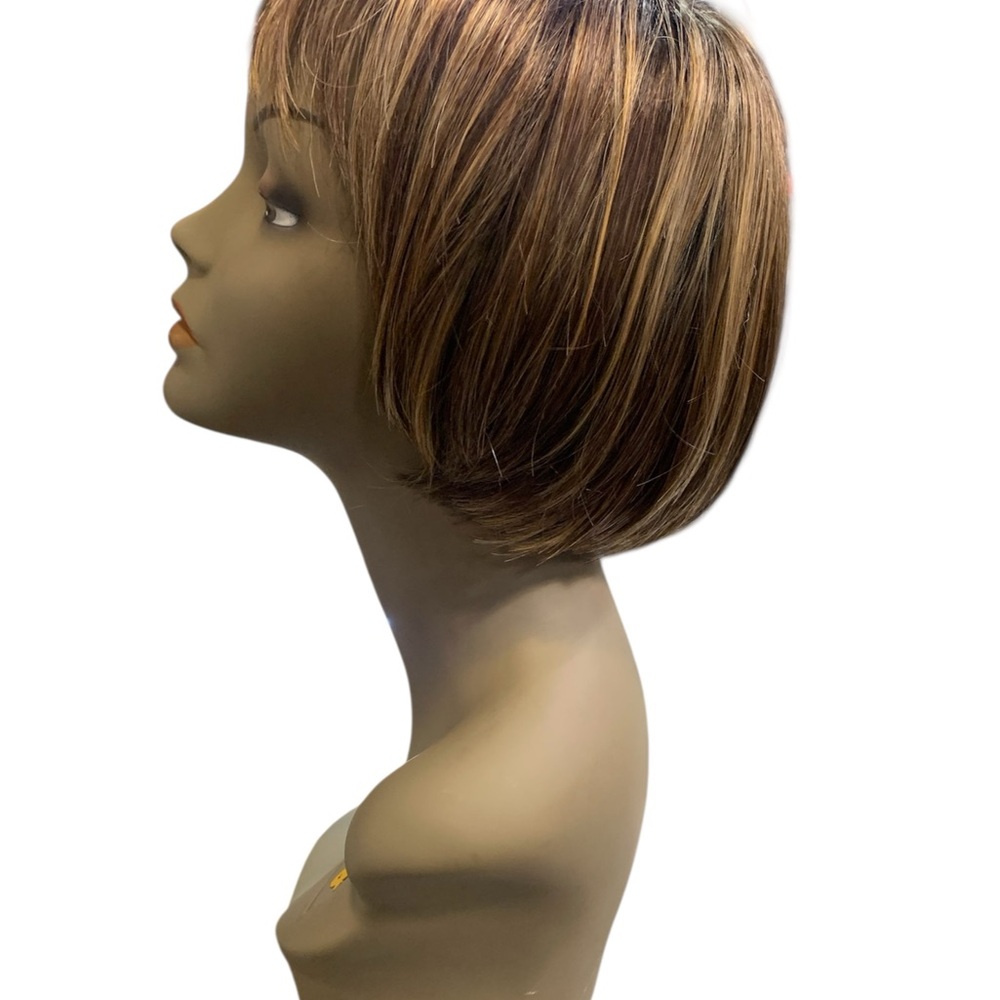 Raquel Welch Wig Short Brown Hair straight Light Lace Bob Bangs Layers womans - Picture 3 of 8